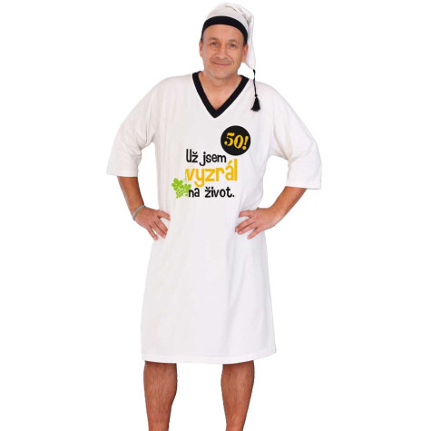 Noční košile - Už jsem vyzrál 50 - bílá ~ 1