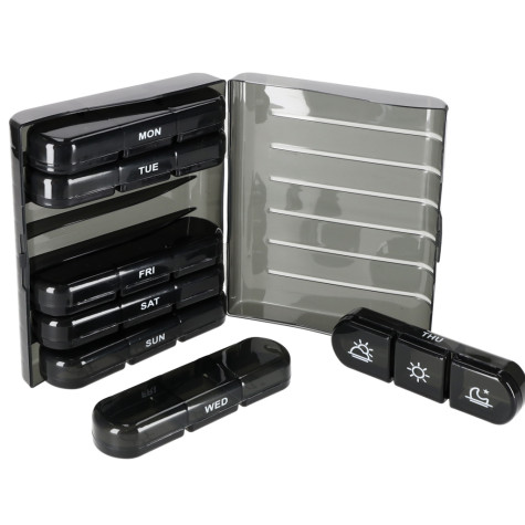 Organizér Týdenní dávkovač na léky černý ~ 3