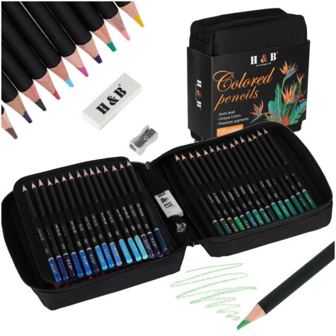 H&B Barevné pastelky v pouzdře 120 ks ~ 1
