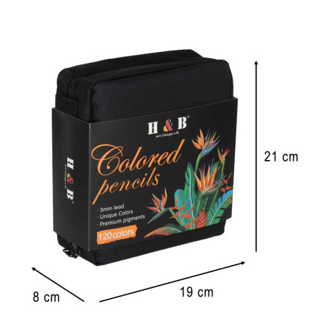 H&B Barevné pastelky v pouzdře 120 ks ~ 11
