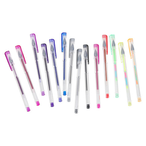 Barevná gelová pera v pouzdře 100 ks + 100 náplní ~ 2