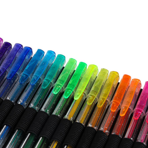 Barevná gelová pera v pouzdře 100 ks + 100 náplní ~ 3