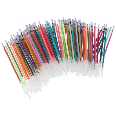 Barevná gelová pera v pouzdře 100 ks + 100 náplní ~ 7