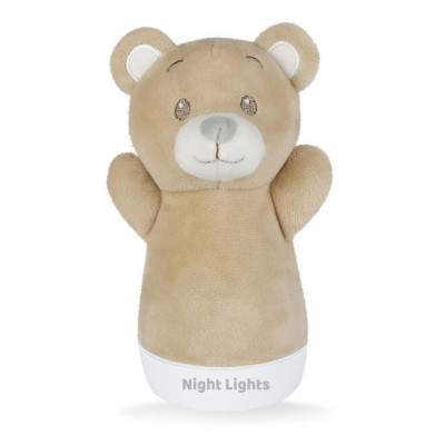 Noční lampička Medvídek usínáček plyšový 15 cm