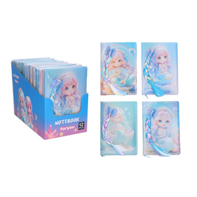 Notes linkovaný 14x21 cm Mořská panna s culíkem