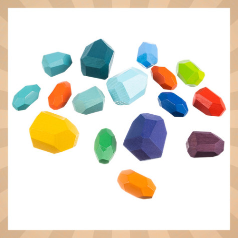 Dřevěné kameny barevné 16 ks Kruzzel 26323 ~ 5