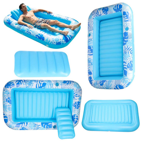 Nafukovací lehátko bazén pro dospělé 175x115cm - modré ~ 1