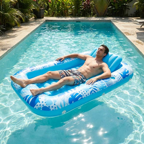Nafukovací lehátko bazén pro dospělé 175x115cm - modré ~ 2