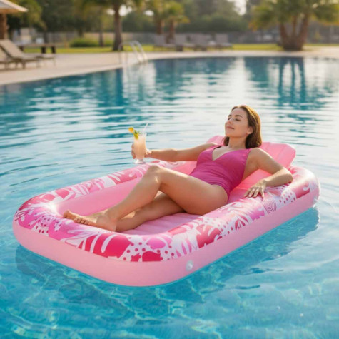 Nafukovací lehátko bazén pro dospělé 175x115cm - růžové ~ 2