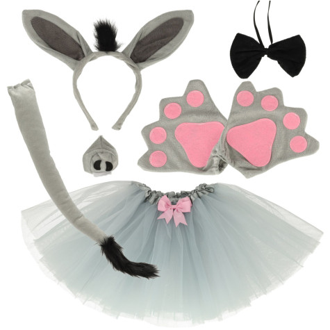 Dětský kostým Osel šedý 7 ks ~ 3