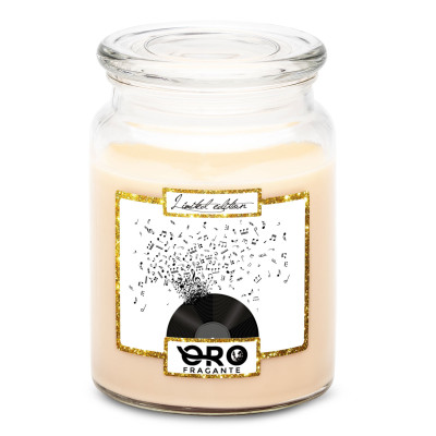 Svíčka ve skle 500 g - Noty - vanilka