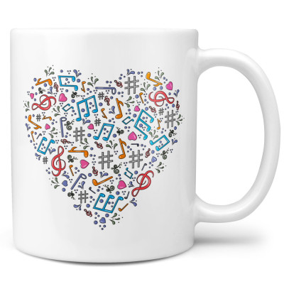 Hrnek 330 ml - Srdce z not