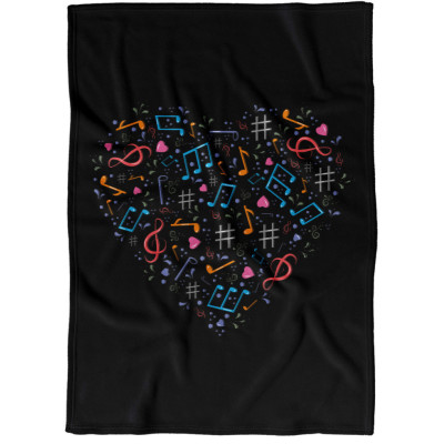 Deka 200 x 140 cm - Srdce z not