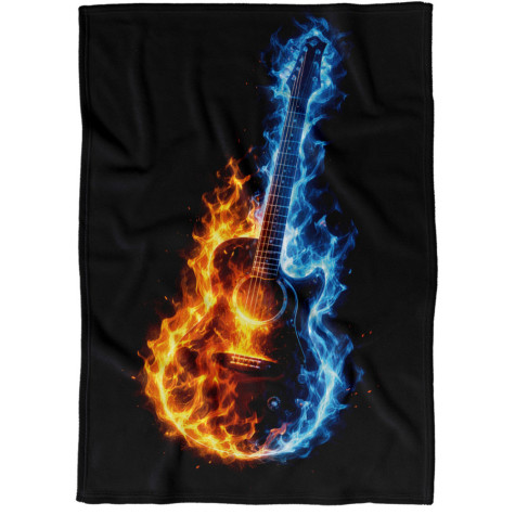 Deka 200 x 140 cm - Kytara v plamenech ~ 1