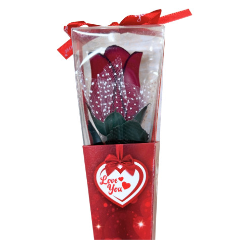 Květina umělá růže v dárkové krabičce 30 cm ~ 1