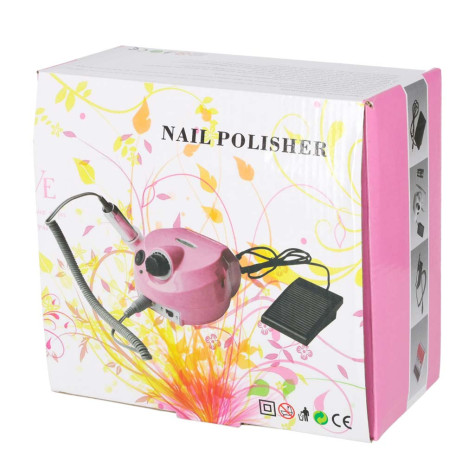 Frézka na nehty s příslušenstvím 65W růžová ~ 12