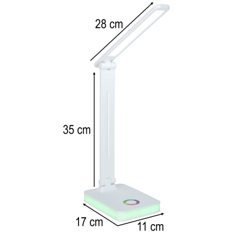 Stolní lampa LED USB s dotykovým ovládáním bílá ~ 12