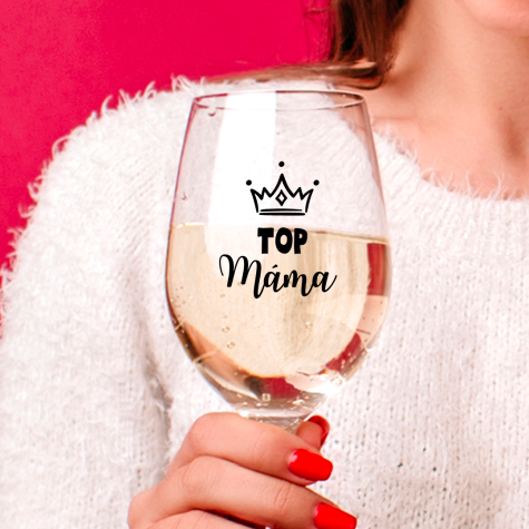 Ahome Sklenice na víno 450 ml - TOP máma ~ 1