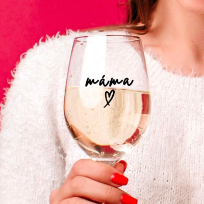 Ahome Sklenice na víno 450 ml - Máma srdce