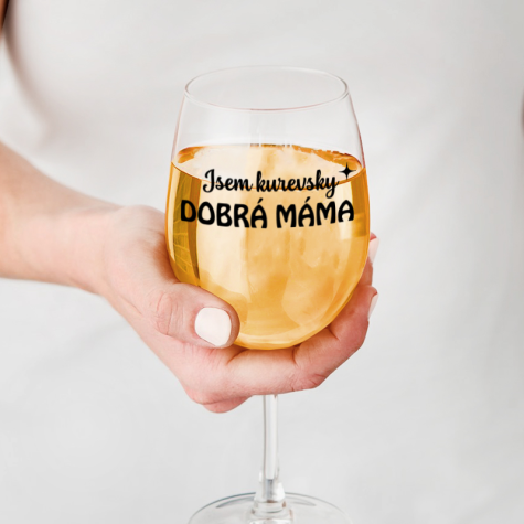 Ahome Sklenice na víno 450 ml - Dobrá máma ~ 3