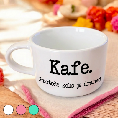 Ahome Hrnek makronka 160 ml - Kafe, protože koks je drahej - bílý