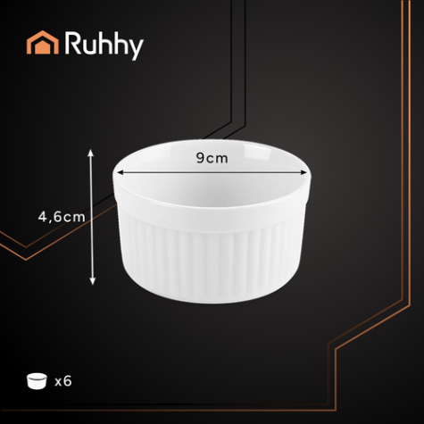 Sada zapékacích misek 6 ks bílé Ruhhy 25705 ~ 5