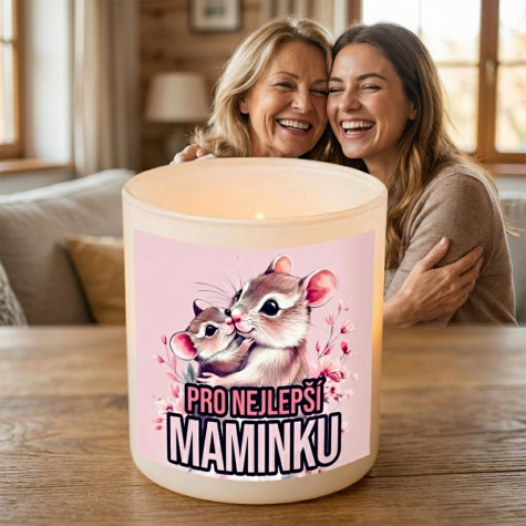 Ahome Skleněný svícen - Pro nejlepší maminku - myšky ~ 1