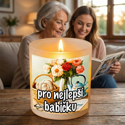 Ahome Skleněný svícen - Pro nejlepší babičku