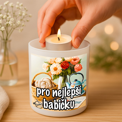 Ahome Skleněný svícen - Pro nejlepší babičku ~ 2