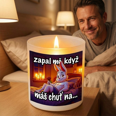 Ahome Skleněný svícen - Zapal mě, když máš chuť na... pan králík
