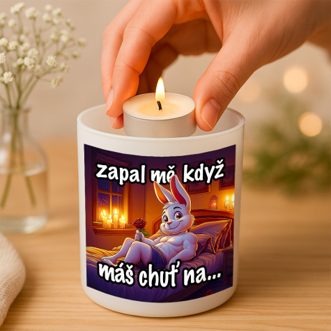 Ahome Skleněný svícen - Zapal mě, když máš chuť na... pan králík ~ 2