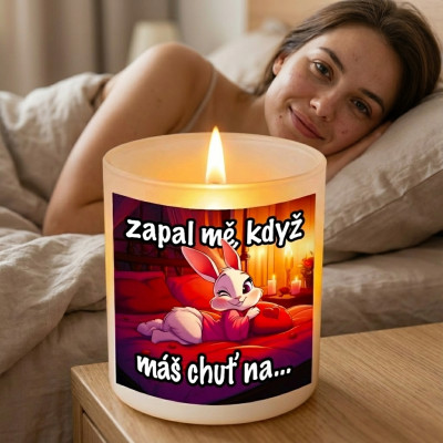 Ahome Skleněný svícen - Zapal mě, když máš chuť na... králíková
