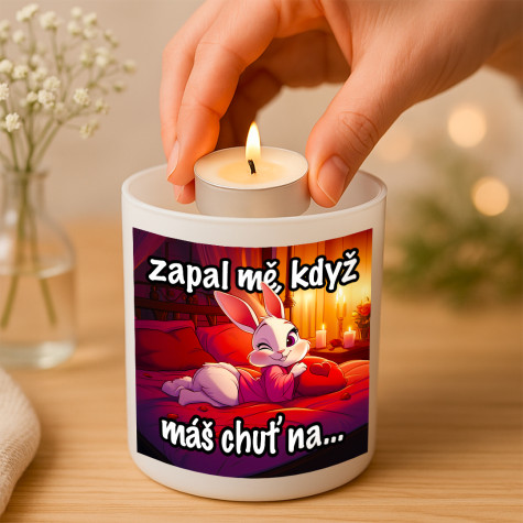 Ahome Skleněný svícen - Zapal mě, když máš chuť na... králíková ~ 2