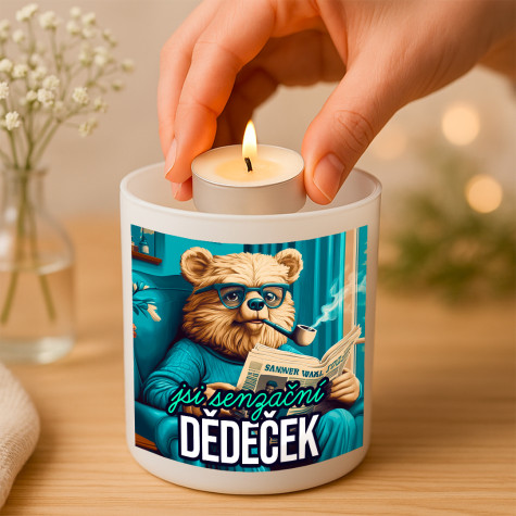 Ahome Skleněný svícen - Jsi senzační dědeček ~ 2