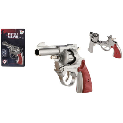 Teddies Pistole na kapsle kovová 18 cm