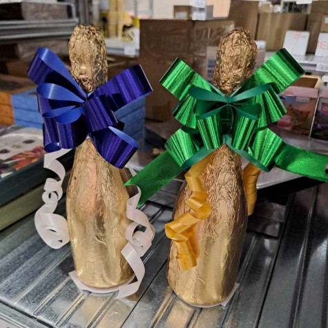 Fikar Čokoládová láhev šampaňského 250 g s mašlí ~ 2