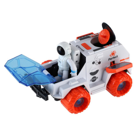 Auto vesmírné s astronautem plast 9x13cm na setrvačník ~ 2