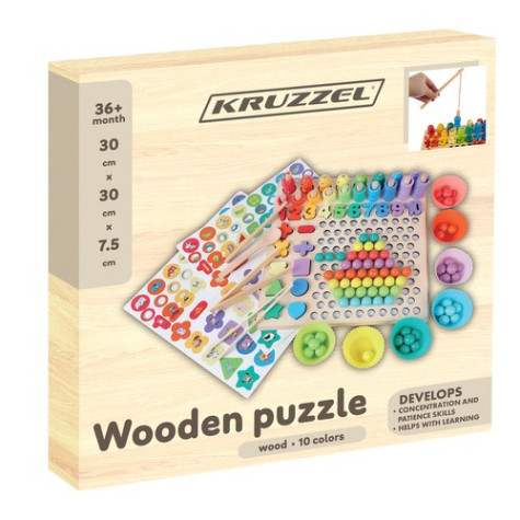 Dřevěné puzzle vkládačka vzdělávací Kruzzel 17252 ~ 11