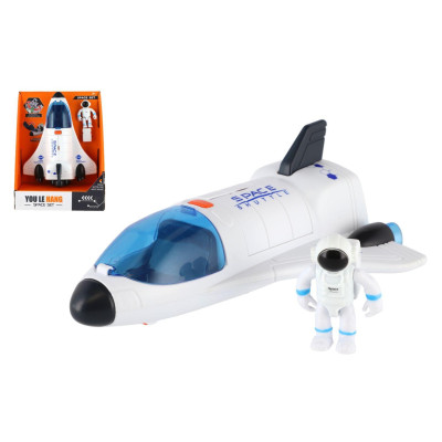 Raketoplán s astronautem 20cm na baterie se světlem, zvukem