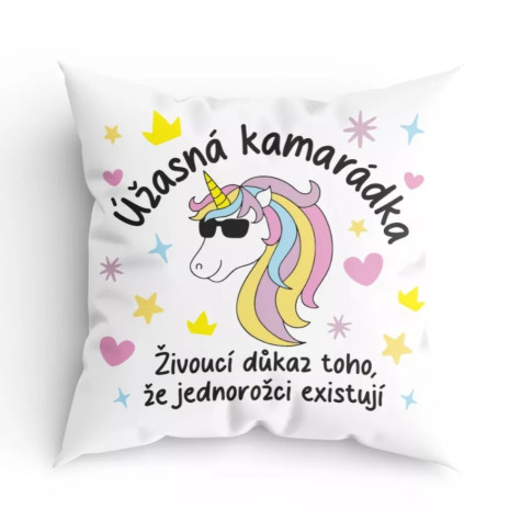 Humorný polštářek - Kamarádka - jednorožec ~ 1