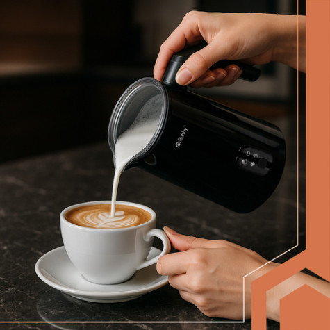 Napěňovač mléka černý Ruhhy 26180 ~ 2