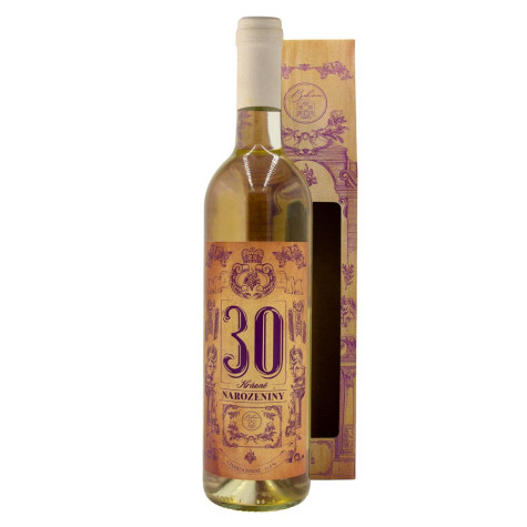 Dárkové víno v krabičce 0,75l - Krásné narozeniny 30 Chardonnay ~ 1