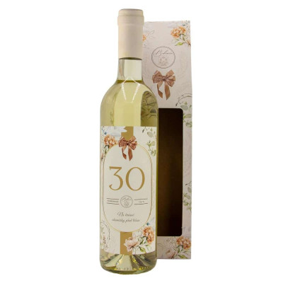 Dárkové víno v krabičce 0,75l - Květiny 30 Chardonnay