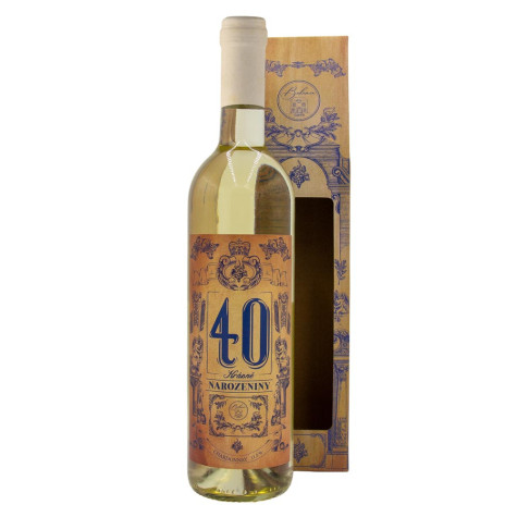 Dárkové víno v krabičce 0,75l - Krásné narozeniny 40 Chardonnay ~ 1