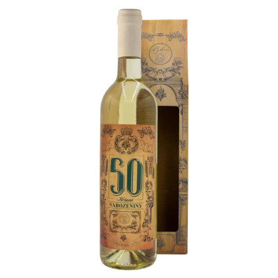 Dárkové víno v krabičce 0,75l - Krásné narozeniny 50 Chardonnay