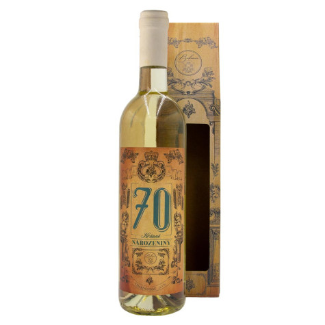 Dárkové víno v krabičce 0,75l - Krásné narozeniny 70 Chardonnay ~ 1