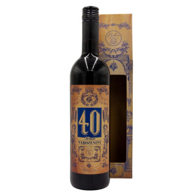 Dárkové víno v krabičce 0,75l - Krásné narozeniny 40 Merlot