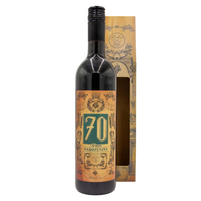 Dárkové víno v krabičce 0,75l - Krásné narozeniny 70 Merlot