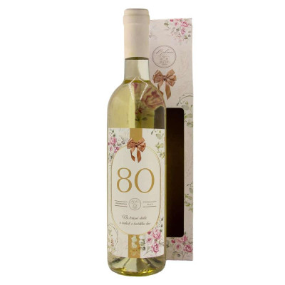 Dárkové víno v krabičce 0,75l - Květiny 80 Chardonnay