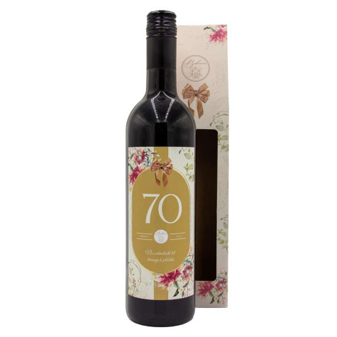 Dárkové víno v krabičce 0,75l - Květiny 70 Merlot ~ 1